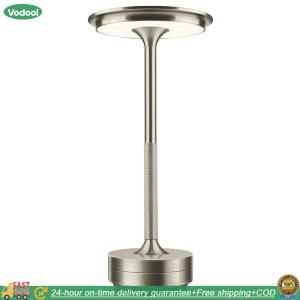 【24 hours Flash Delivery】Creative Desk Light with 3 Color Modes Rechargeable Metal Table Lamp for Indoor Outdoor Restaurant Living Room Bedroom