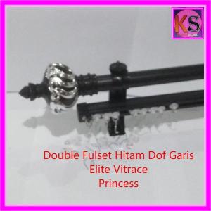 Breket Besi Gorden 4 meter Double Fullset Rollet Princess Batang Garis Ganda & Rel Elite Vitrase Murah