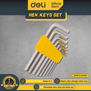 Deli Set Kunci L 8/9 Pcs Ukuran 1.5-10mm Perkakas Ujung Rata DL23000X