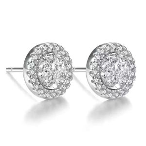 Salime Shattered Zircon Stud Earrings For Men Boys Titanium Steel Round Small Earrings Minimalist Jewelry Gifts