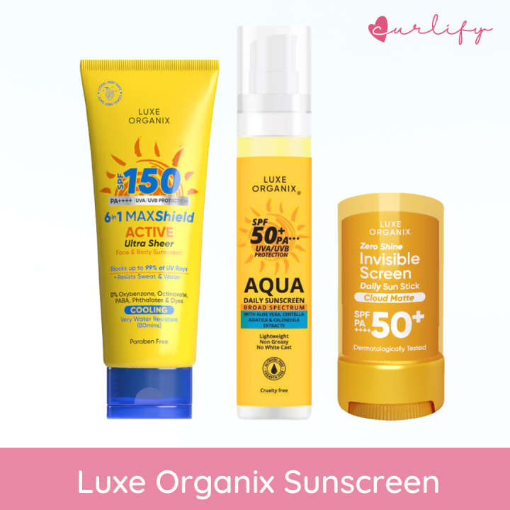 Luxe Organix Aqua Daily Sunscreen / Zero Shine Sunscreen / 6in1 ...