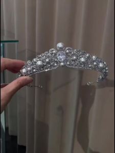Princess Fashion Zircon Bridal Tiara Crystal Wedding Crown Princess Bride Hair Accessory for Birthday Parties