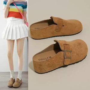 [Free Shipping] WomenS 2025 Spring New Thick-Soled Closed-Toe Slip-On Mules For Outdoor Wear Lazy Fishing Slippers