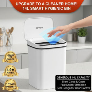 Smart Trash Can Royal NOIR Automatic Touchless Sensor Bin Hands Free Kitchen Trash Can With Odor Control Home Appliance