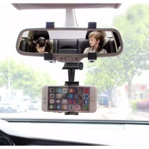 JRU Car Phone Holder Car Rearview Mirror Mount Phone Holder 360 Degrees Smartphone Stand Universal