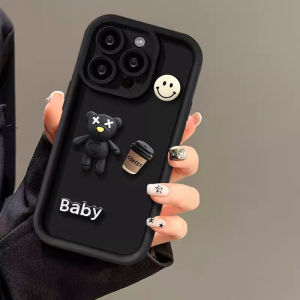 เคสโทรศัพท์ Honor 400 Pro Honor400Pro 5G เคสลายการ์ตูนหมียิ้มน่ารักปกป้องเลนส์ Honor400กรอบซิลิโคนนิ่มกันกระแทกพร้อมสายคล้อง