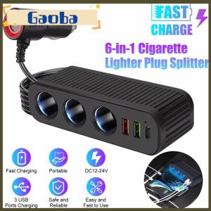 gaoba 3Way Car Socket Splitter Dual USB PD Charger Power Adapter 12V