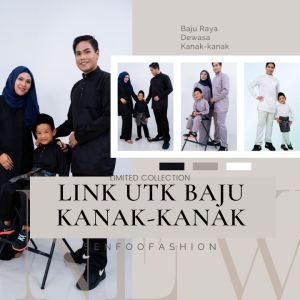 Baju Melayu Lelaki Sedondon Dewasa Kanak-kanak Slimfit Kain Satin(Budak Batch-4)