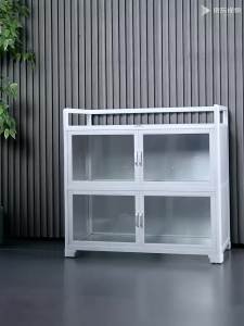 Jianwei Sideboard Cabinet Modern malist Kitchen Cabinet Locker Living Room Cupboard Storage Cabinet Balcony Aluminum Alloy Tea Cabinet Storage Cabinet Microwave Oven Cabinet