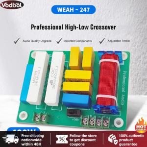 [Vodool Tool Outlet]400W 4-8 Ohms 2 Way Speaker Crossover Module Treble Bass Frequency Distributor Module for Home Theater Audio Modification