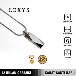 Emrys Liontin Set LEXYS Real Titanium Anti Karat Kalung Titanium Pria Wanita