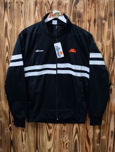 Jaket Tracktop Remini Ellese Black List Putih M L XL