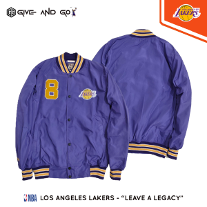 Jaket Varsity Baseball Pria Wanita Lakers 8 NBA Bomber Series Premium Bordir