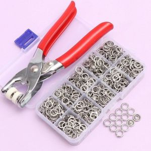 (1 SET) Tang dan 100 Kancing Tang Alat Pasang Press Kancing Jepret Cetet 100 Pcs Anti Karat