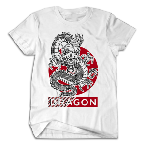 Kaos Baju Distro Pakaian Anak Warna Putih 14 MOTIF GAMBAR BINATANG NAGA DRAGON