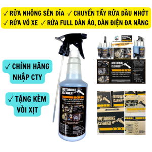 Dung Dịch Tẩy Rửa Dầu Nhớt Đa Năng MOTORBIKE CLEANER 850ml Rửa Nhông Sên Dĩa Rửa Vỏ Xe