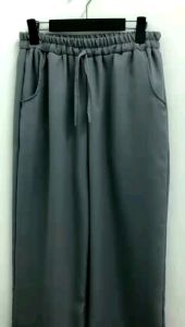 READY STOCK Woman Palazzo Ice Silk Wide-leg Pants Women Spring and Summer High-waist Drape Loose Casual Straight-legtrousers