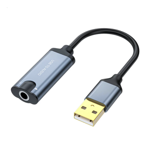 External Sound USB Adapter Stereo Sound with 3.5mm Microphone Headphone Port for Laptop Desktop Headsets