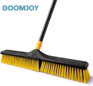 BOOMJOY Chổi Đẩy Bàn Chải Lông Cứng Cán Dài 24 "Rộng 65.3" Thương Mại Ngoài Trời Hạng Nặng Để Làm Sạch Phòng Tắm Nhà Bếp Sân Trong Nhà Để Xe Sàn Gạch Đá Gỗ Bê Tông