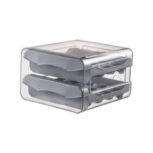 BOX EGG STORAGE 2 TINGKAT RAK TELOR TEMPAT PENYIMPANAN TELUR RAK SERBAGUNA WADAH KULKAS AESTETIC