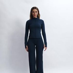 AE European and American style brushed yoga suit tight-fitting wide-leg casual sports suit outdoor running fitness suit 3127