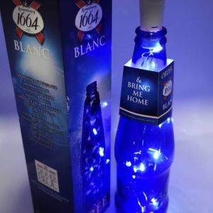 LED lighted bottle 1664 Blanc Christmas Xmas Dinner in Blue Limited Edition yr2019 Romantic