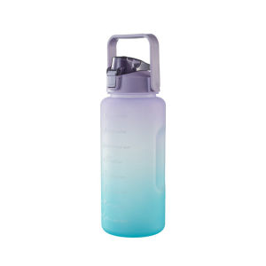 2liter Travel Fitness Sport Drinking Bottle with Straw Handle Cute Sticker BPA Free 渐变色水瓶 [C15]