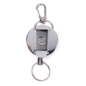 Retractable Keychain Holder Up To 60CM Stainless Steel Anti-lost Anti-Theft