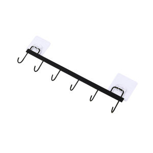 🔥ส่งฟรีขั้นต่ำ 99 บาท🔥 ราวตะขอแขวนของ ราวแขวน 6 ตะขอ ที่แขวนของอเนกประสงค์ ที่ติดผนังกันน้ำ รุ่นไม่ต้องเจาะติดกับผนังผิวเรียบ