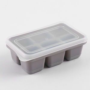 ⚡PH deliveryIn stock⚡6-grid silicone ice cube tray mold with lid square ice cube mold suitable for ice cream whiskey cocktail【Kitchen supplies】