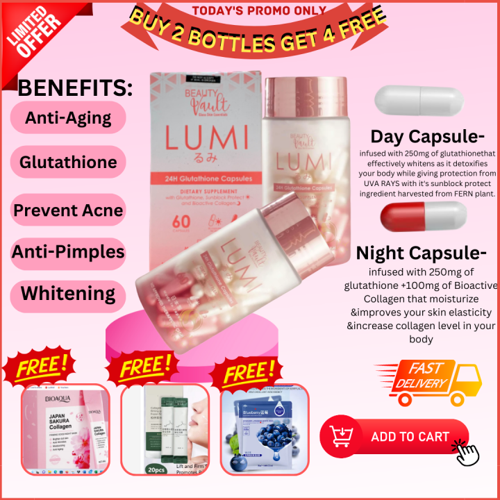 lumi glutathione capsule benefits Amazon.com: BEAUTY VAULT LUMI 24H Glutathione Capsules (60 Caps) 1 Box :  Health & Household main image 1