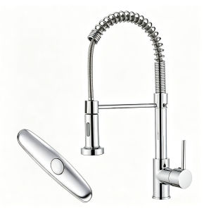 AU Directly supplied by foreign trade manufacturers this spring-loaded faucet is suitable for both hot and cold water use in the kitchen. It is a dual-purpose spring faucet that can be extended and retracted