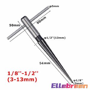 Metal Taper Hole Reamer 3*13mm 3-13mm(1/8-1/2) 5*16mm T Handle