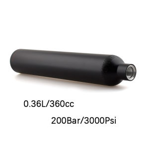 HPA Scuba M18*1.5 0.36L Air Tank 200BAR 3000PSI CO2 Soda Water Black Aluminum  Gas Cylinder Diving Snorkeling Accessories