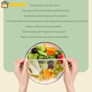 【N2HAO】 100PCS Disposable Food Cover Plastic Fresh-keeping Bag Food Grade Vegetable Fruit Cover Elastic Bowl Cover Kitchen Storage