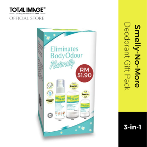 Smelly No More Gift Pack (Roll On Deodorant 60g + Roll On Deodorant 120g + Unscented Deodorant Spray 75ml)