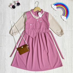 Gamis Anak Perempuan Bahan Knit Free Tas (Mini Bag) Usia 1-12 Tahun