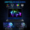 SZBOX Dual Screen Intel Xeon W-10855M/i7-10875H 16 Inch+14 Inch Touch Screen Gaming Laptop Windows 11 DDR4 Dual RAM+Dual ROM Portable Office Notebook Computer PC. 