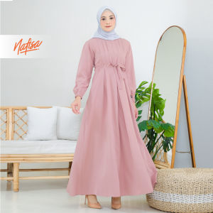 Nafisa Dress Youra - Baju Gamis Wanita Simple Elegan Busui Friendly