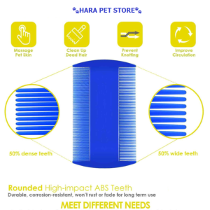Bộ lược chải ve rận bọ chét cho chó mèo răng dày (mẫu mới) - Hara Pet Store