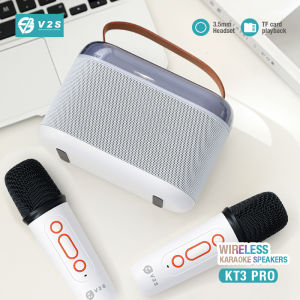 V2S KT1pro Bluetooth Wireless Karaoke Mini Speaker with Wireless Microphone Changing Voice KTV Sound Speaker