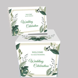 เซ็ทใหญ่  สมุดเซ็นอวยพรขนาดA4(21x30cm) + กล่องใส่ซองแต่งงานขนาด 29x29x29cm พร้อมส่ง