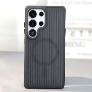 Matte Stripes Translucent Magnetic For Magsafe Case For Samsung Galaxy S26 S25 S24 S23 S22 S21 Ultra Plus Wireless Charge Cover