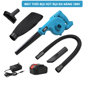 Bộ Máy Thổi Bụi Cầm Tay Dùng PIN 199V Máy Thổi Hút Bụi Cầm Tay Công Suất Lớn 680W Vệ Sinh Đa Năng Thổi Khỏe Êm
