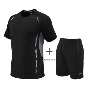 KAMB Kaos running olaharga polos premium 1 Set T-shirt+shorts