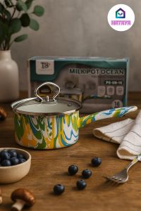 HATAYASHOP - Panci Susu Enamel Ocean Anti Karat-Anti Lengket - Panci Enamel Serbaguna