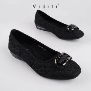 Viditi Yola Flat | Sepatu Import Wanita | Kerja | Kuliah | Flat | Lepes | Hitam | Shoes