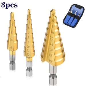 Mata Bor Pagoda Spiral Drill Step Down Tipe 3 6PCS / Mata Bor Pagoda Baja / Mata Bor Besi Kayu Beton Tuner Kaca Mini Pahat 1 Set / Mata bor Pelubang Pelobang Lubang Lobang Besi Plat Baja Kuningan Plastik Lengkap Satu Set Mini Multifungsi Ukir Kayu Murah