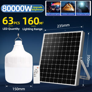 ECOCO 2000W solar lamp light outdoor waterproof ip67 solar bulb three lighting colors with panel