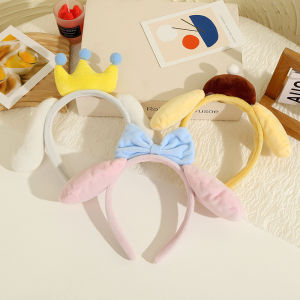 Sanrio Plush Ears Hair Hoop Headbands Girl Kawaii Cinnamoroll My Melody Pom Pom Purin Hairband Women Cartoon Anime Hair Accessories Kids Birthday Gift